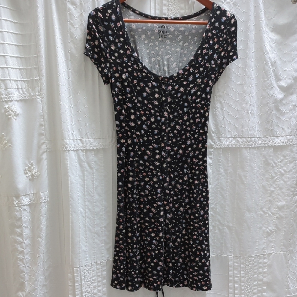 SO Black and Pink Floral Mini Dress
